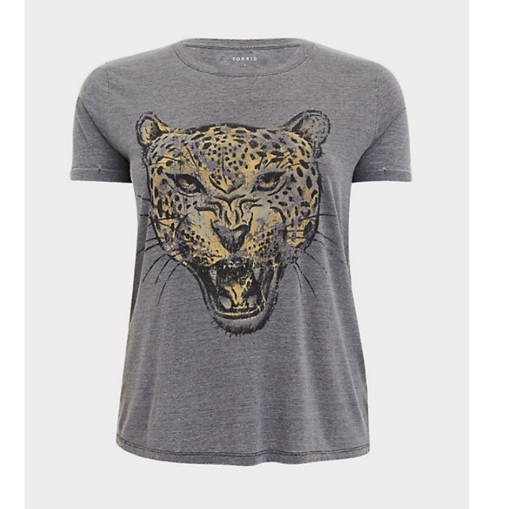 NEW Torrid Womens Distressed Leopard Tee - Picture 4 of 12